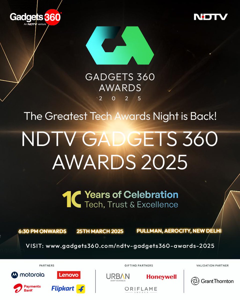 Shweta143f's tweet image. &quot;From groundbreaking smartphones to cutting-edge laptops, the #Gadgets360Awards celebrate the best in tech! Which gadget stole the spotlight this year? Stay tuned for the winners! ⚡📱💻 #TechAwards #BestofTech&quot;
