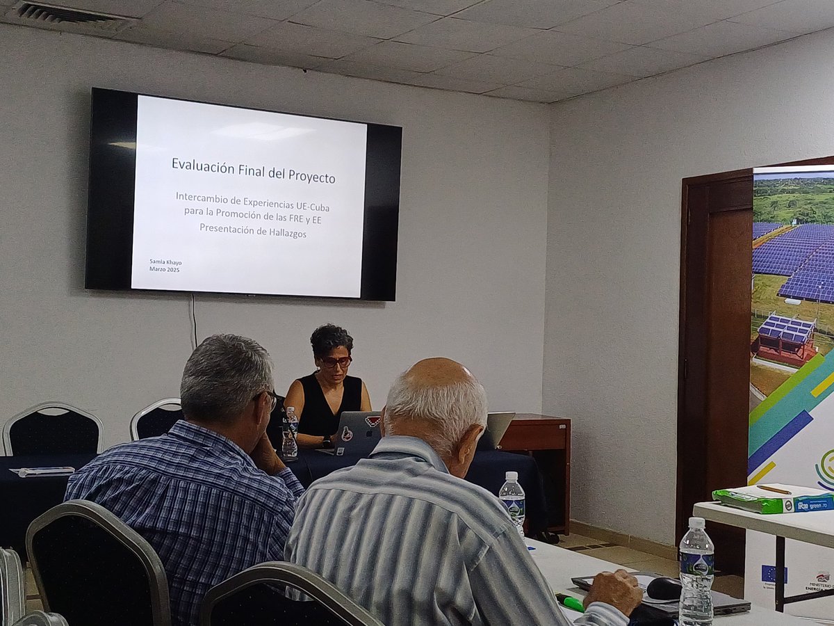 Dariel de León García (@darieldelengar1) on Twitter photo Estamos junto a <a href="/EnergiaMinasCub/">Ministerio de Energía y Minas de Cuba 🇨🇺</a> y @fiap_esp en el Taller "De la evaluación a la acción", donde se intercambiarán lecciones de la evaluación externa del Proyecto Intercambio de Experiencias UE-Cuba para la promoción de las FRE y la EE en 🇨🇺.
<a href="/MINCEX_CUBA/">MINCEX🇨🇺</a>
<a href="/UEenCuba/">Unión Europea en Cuba</a> Estamos junto a <a href="/EnergiaMinasCub/">Ministerio de Energía y Minas de Cuba 🇨🇺</a> y @fiap_esp en el Taller "De la evaluación a la acción", donde se intercambiarán lecciones de la evaluación externa del Proyecto Intercambio de Experiencias UE-Cuba para la promoción de las FRE y la EE en 🇨🇺.
<a href="/MINCEX_CUBA/">MINCEX🇨🇺</a>
<a href="/UEenCuba/">Unión Europea en Cuba</a>