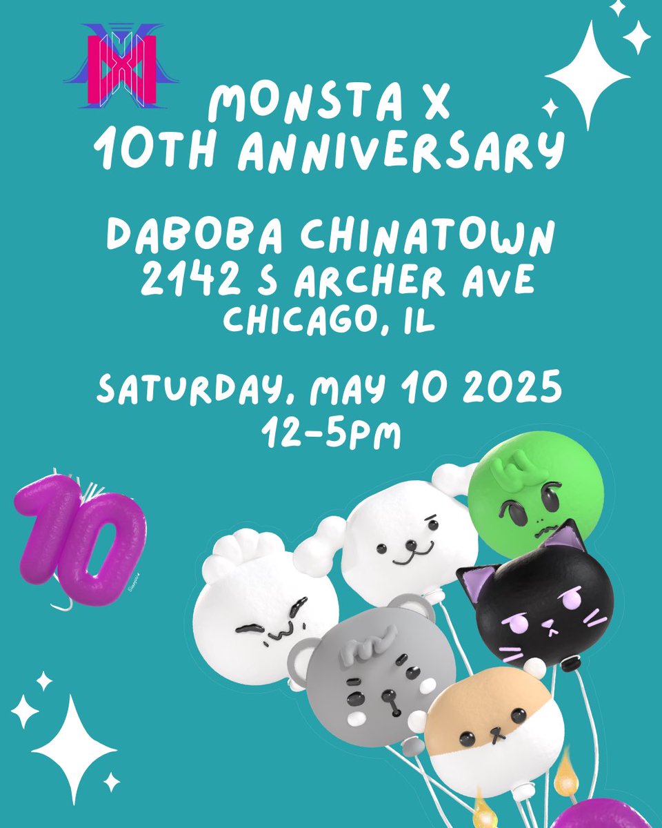 Join us on Saturday May 10th at Daboba Chinatown for an extra special Monsta X 10th Anniversary Cupsleeve Event!

All event freebies will be provided by <a href="/MONSTAX_10TH/">10 years of MONSTA X</a> as part of our collaborative efforts to bring you the best MX cupsleeve events yet! More details soon!