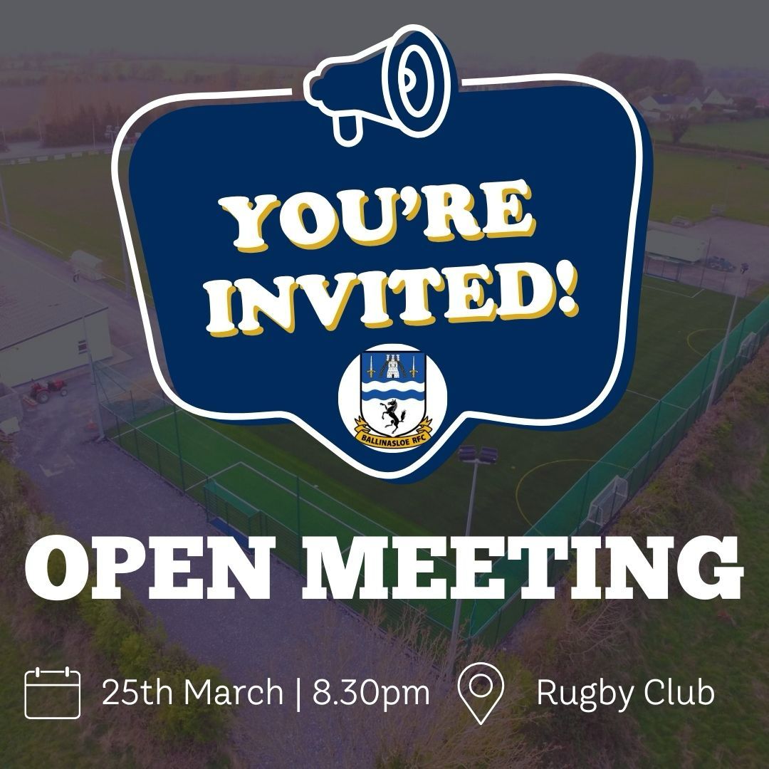 Open meeting
Get all the latest news on the Ballinasloe RFC app member.clubspot.app/club/ballinasl…