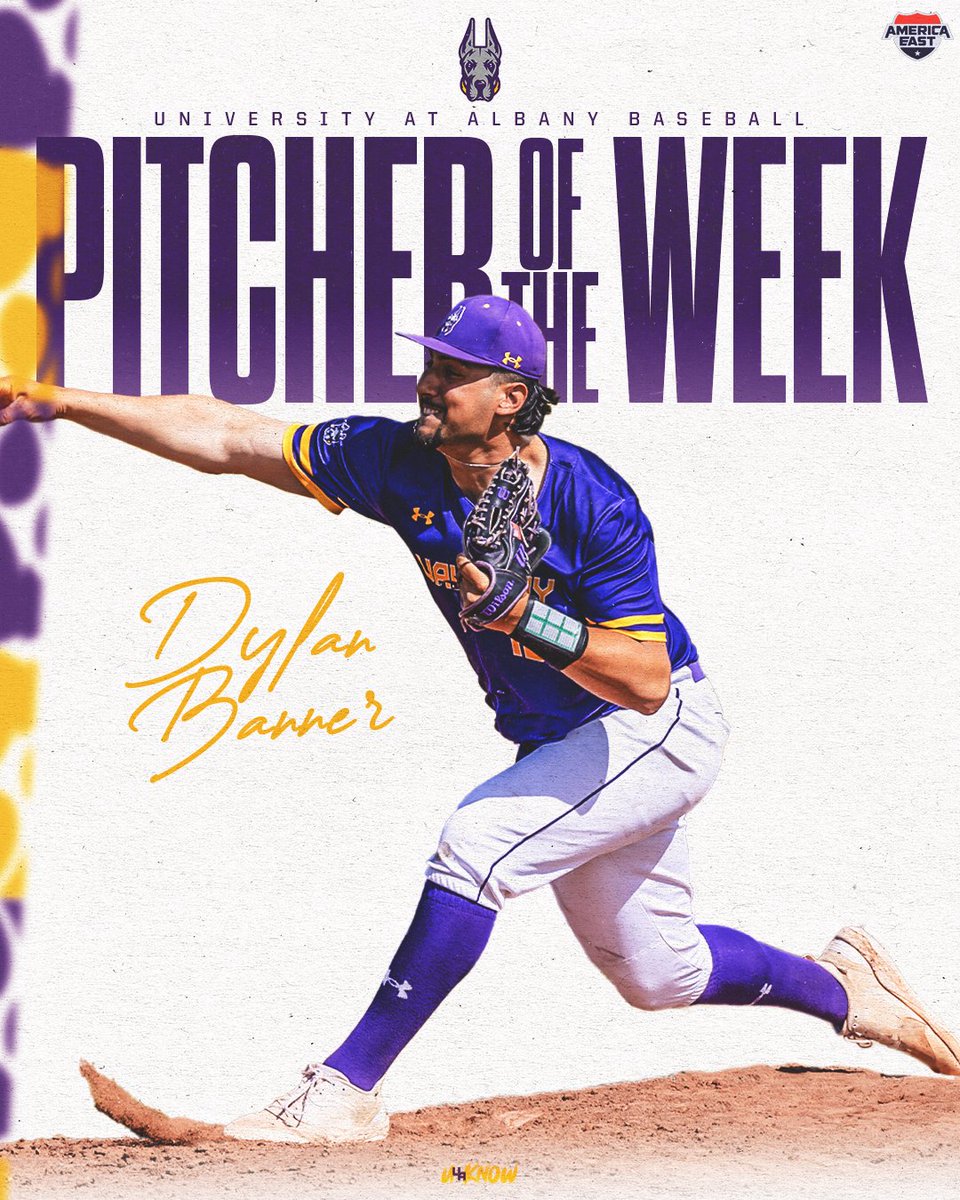 Dylan Banner - <a href="/AmericaEast/">America East</a> Pitcher of The Week🏆

 📰: tinyurl.com/3hka5x6p

#UAUKNOW