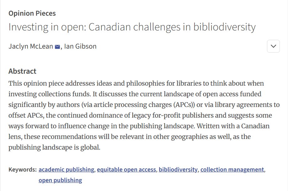 UKSG (@uksg) on Twitter photo The latest from #UKSGInsights - Jaclyn McLean from U Saskatchewan and Ian Gibson from <a href="/uofg/">University of Guelph</a> Guelph "Investing in open: Canadian challenges in bibliodiversity" dub.sh/J1Ml1Oh The latest from #UKSGInsights - Jaclyn McLean from U Saskatchewan and Ian Gibson from <a href="/uofg/">University of Guelph</a> Guelph "Investing in open: Canadian challenges in bibliodiversity" dub.sh/J1Ml1Oh