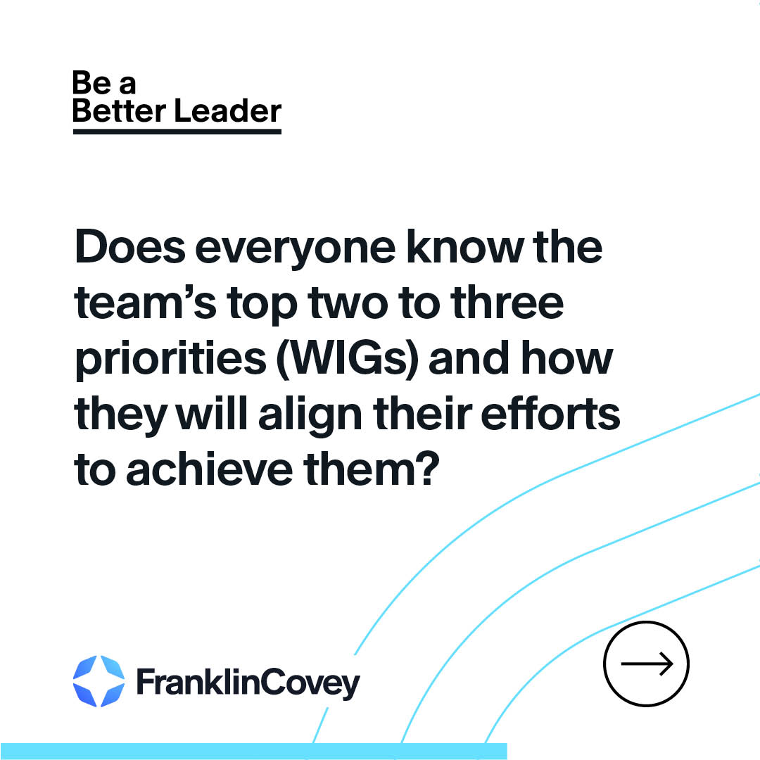 franklincovey's tweet photo. Be a better leader. Identify the Wildly Important Goals (WIGs) for your team or organization with these three steps. Visit https://t.co/A5Uxg7XgzN for more leadership development resources based on The 4 Disciplines of Execution®. #BeABetterLeader #LeadershipTraining https://t.co/43qCDTJ10F
