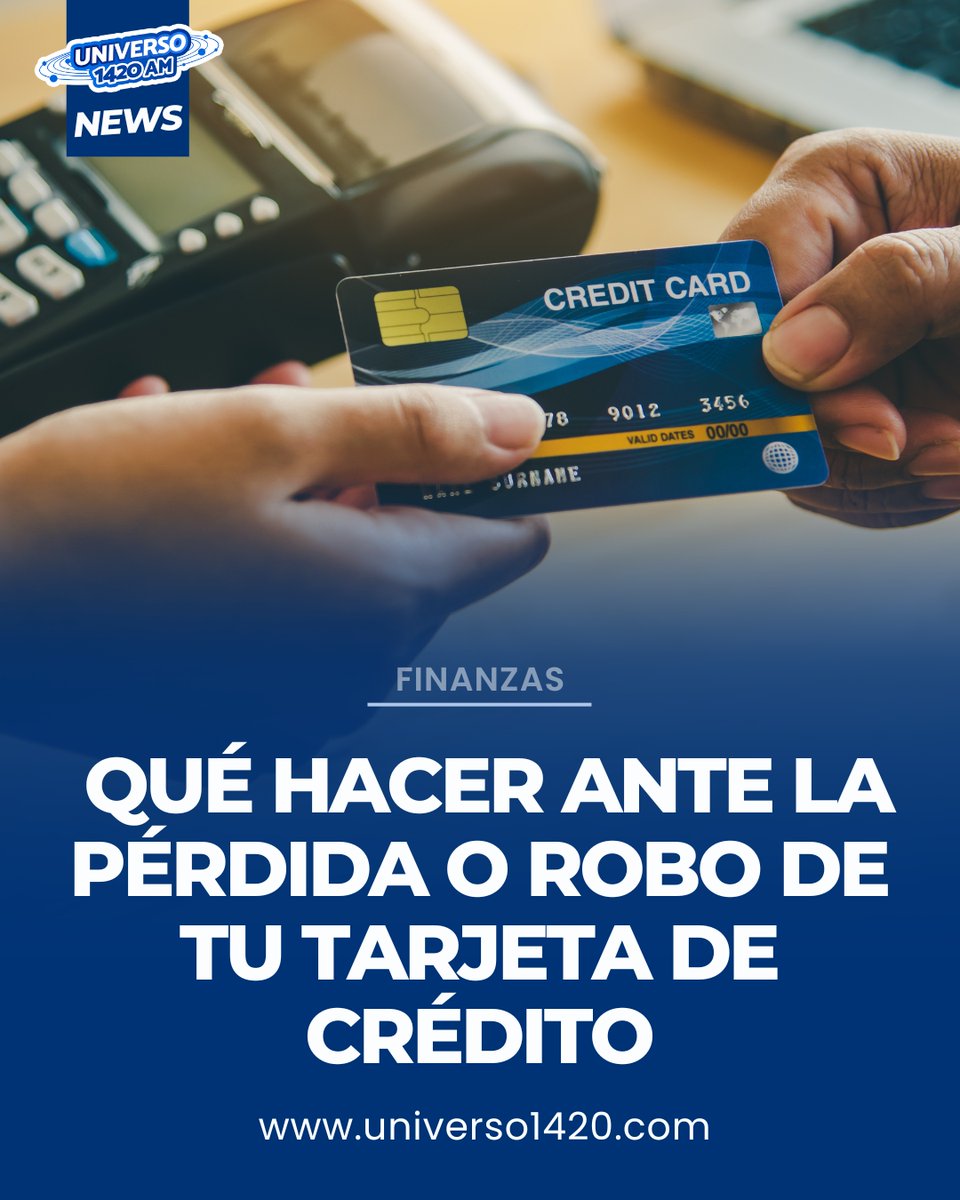 🚨¡Alerta! Si pierdes o te roban tu tarjeta de crédito, bloquea la tarjeta de inmediato, reporta movimientos sospechosos, cambia contraseñas y activa una alerta de fraude. ¡Actuar rápido protege tu dinero! 💳🔒

#radio #universo1420 #westpalmbeach #florida