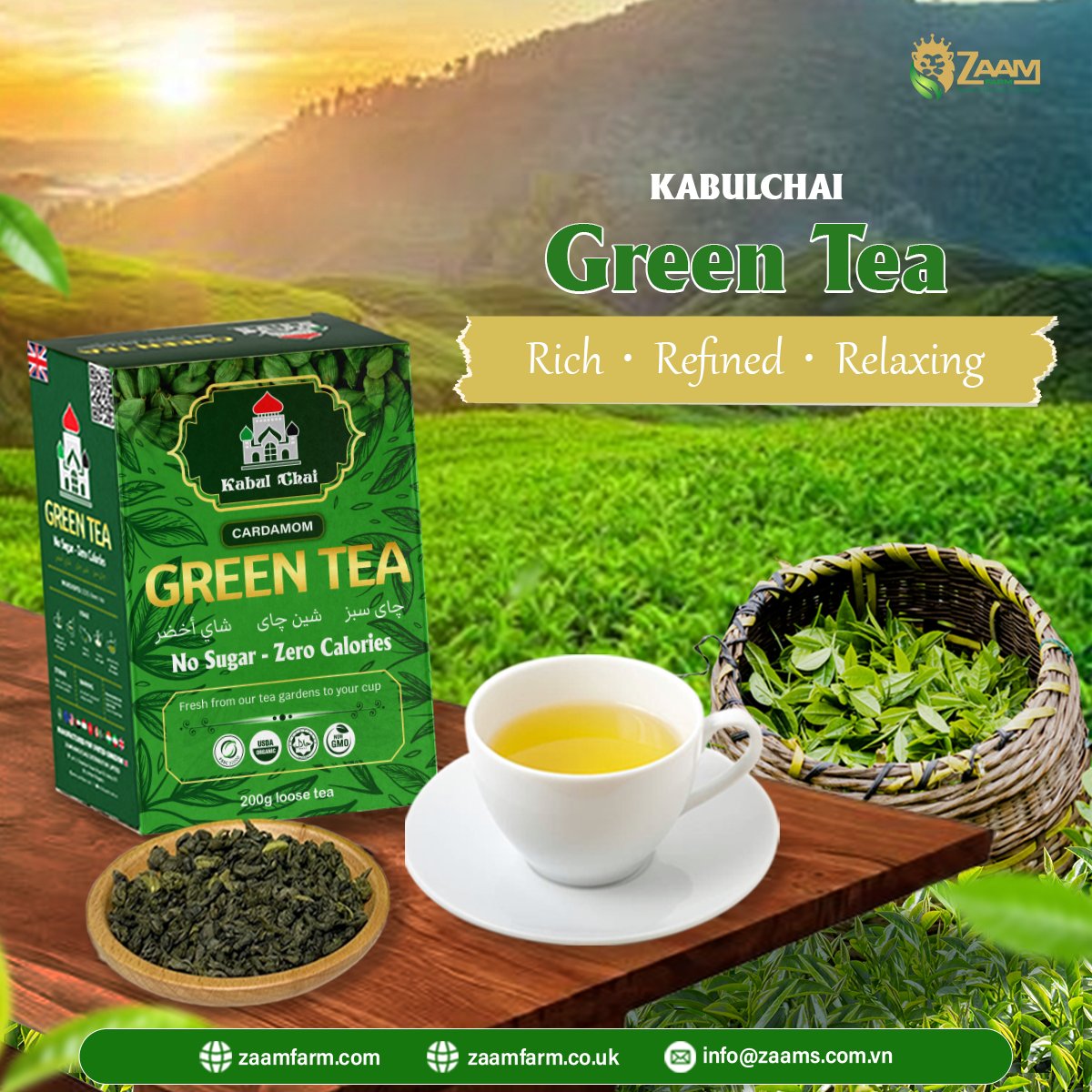 Discover a unique green tea experience with Kabulchai – where the original tea essence is preserved through every meticulous processing step.

#zaamfarm #kabulchai #greentea #looseleaftea #puretea #teacup #flavor #teablends #freshbrew #TeaExperience #naturalenergy
