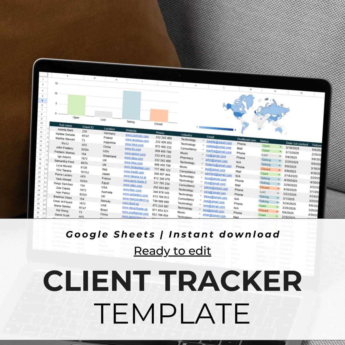 Przybylowski01's tweet image. Client Tracker Google Sheets Template, Small Business CRM, Customer & Lead Management Spreadsheet etsy.me/4l0dVUw via @Etsy
#clienttracker #clientdatabase #clienttracking #clientlog #log #leadmanagement