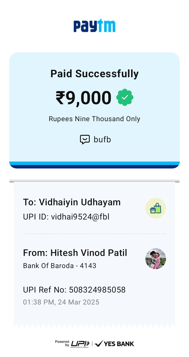 raonegamex's tweet photo. @Stake Support, I made a deposit of ₹9000 via Paytm UPI, but the amount hasn’t been credited to my account.
🔹 Transaction ID: 508324985058
🔹 Payment Method: Paytm UPI
🔹 Deposit Amount: ₹9000
🔹 Bank: Bank of Baroda
🔹 UPI ID: 9326958897@pytes
Please resolve this issue ASAP. https://t.co/n1rfS1uUqz