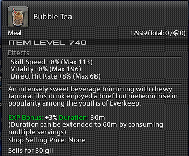 I can't believe they have boba in my final fantasy. 🥹