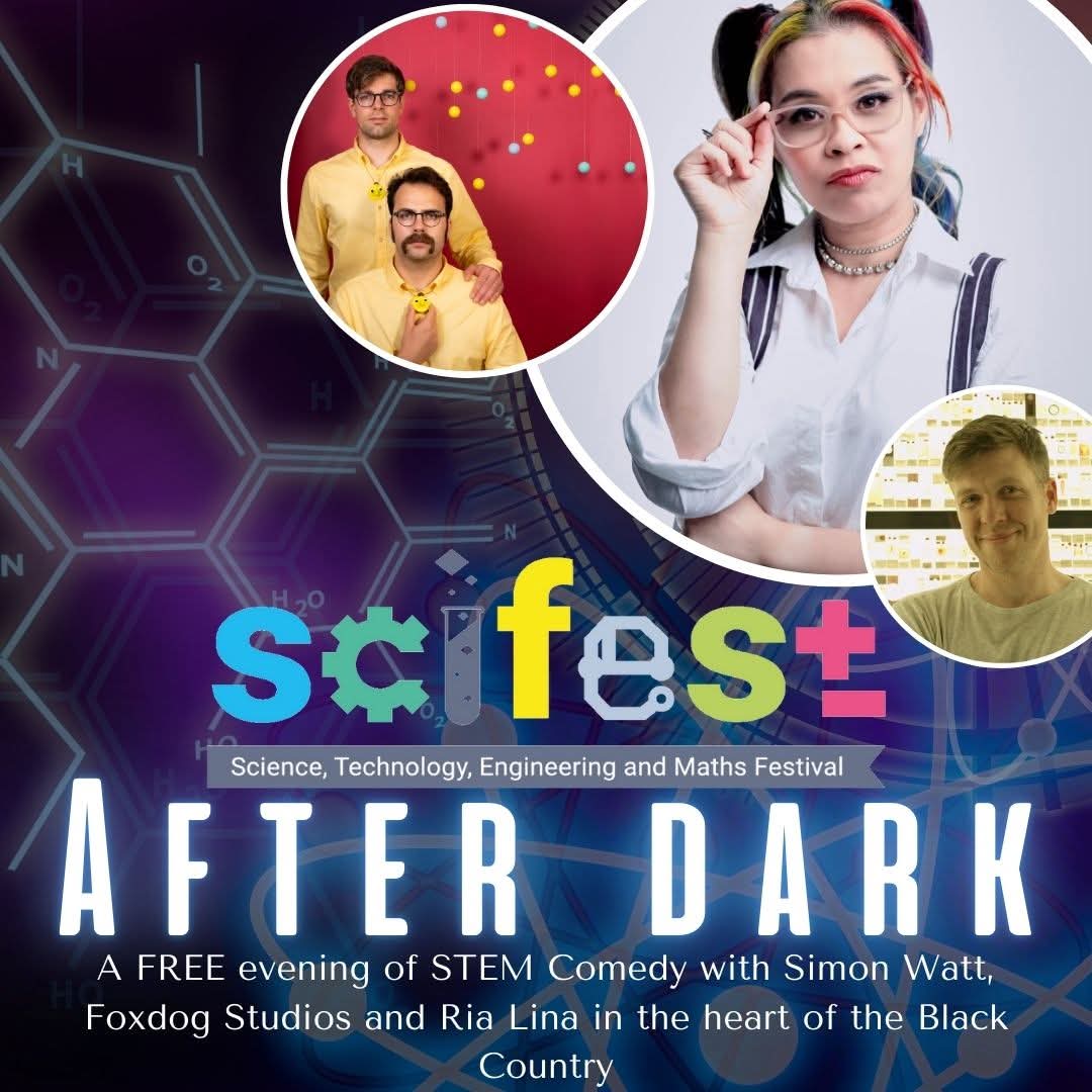 STEM Response Team - University of Wolverhampton (@stemresponsewlv) on Twitter photo 🚀 SciFest After Dark – Tickets LIVE Now! 🎟️🔥
Get ready for a mind-blowing adults-only evening of..
✨ Live music
🎨 Interactive science-art installations
🎙 Hilarious acts from <a href="/SimonDWatt/">Simon Watt</a> <a href="/foxdogstudios/">Foxdog Studios</a> & <a href="/rialinacom/">Ria Lina ⚜️</a>
Book your free tickets now 🎟️👇
wlv.ticketsolve.com/ticketbooth/sh… 🚀 SciFest After Dark – Tickets LIVE Now! 🎟️🔥
Get ready for a mind-blowing adults-only evening of..
✨ Live music
🎨 Interactive science-art installations
🎙 Hilarious acts from <a href="/SimonDWatt/">Simon Watt</a> <a href="/foxdogstudios/">Foxdog Studios</a> & <a href="/rialinacom/">Ria Lina ⚜️</a>
Book your free tickets now 🎟️👇
wlv.ticketsolve.com/ticketbooth/sh…