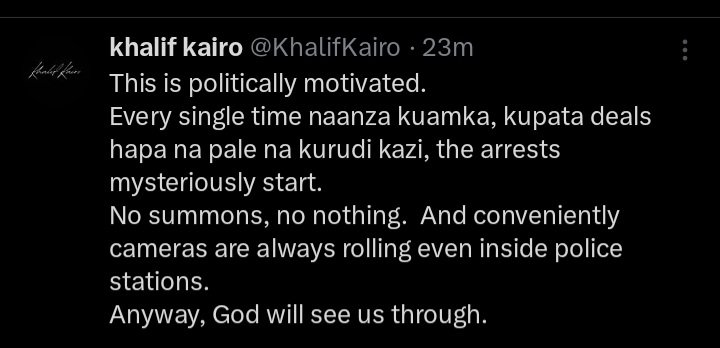 Will this jamaa take responsibility of his own tribulations? Kairo is stupid af