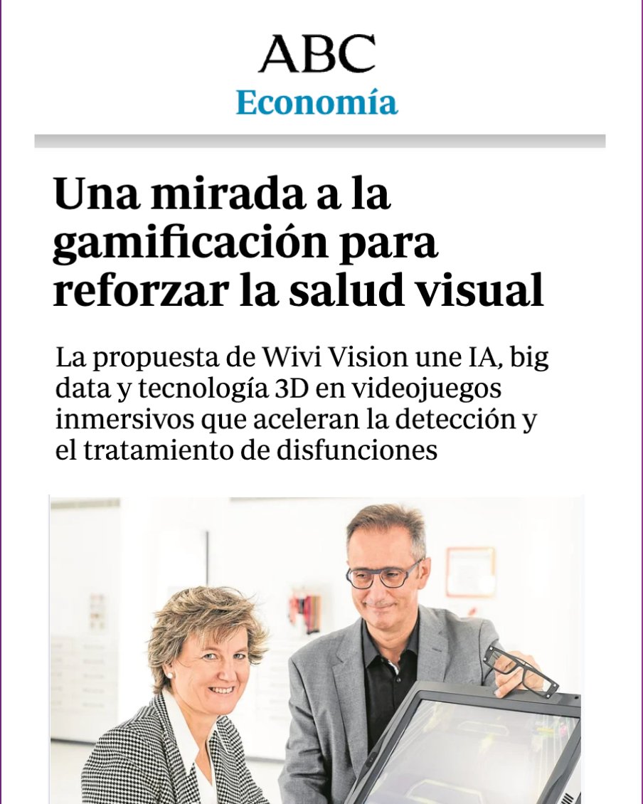 Gracias a <a href="/abc_es/">ABC.es</a> por entrevistar a nuestra CEO y Cofundadora, <a href="/eva_garciaramos/">Eva Garcia Ramos</a>, y por compartir el impacto que estamos generando en la salud visual

¿Puede la terapia visual convertirse en un videojuego en 3D? Sí, y no solo es posible, sino revolucionario
abc.es/economia/mirad…