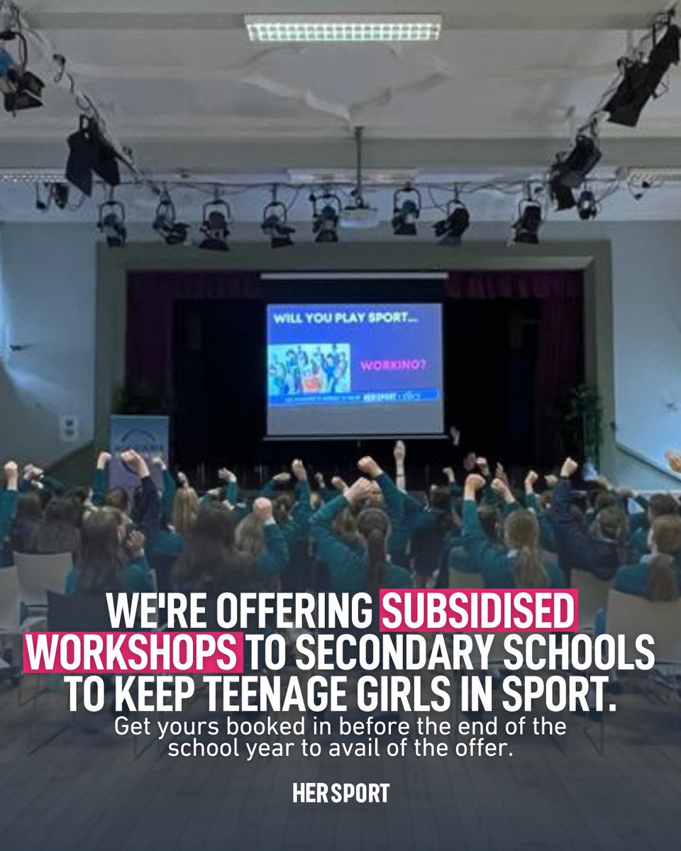 Her Sport (@hersportdotie) on Twitter photo We've got some EXCITING NEWS!
Thanks to the Her Sport Foundation, we are offering YOUR school a subsidised Her Sport Workshop!
Do you want to encourage your teenage girls to stay in sport or re-engage? That's exactly what we do!
Pop us an email at education@hersport.ie! We've got some EXCITING NEWS!
Thanks to the Her Sport Foundation, we are offering YOUR school a subsidised Her Sport Workshop!
Do you want to encourage your teenage girls to stay in sport or re-engage? That's exactly what we do!
Pop us an email at education@hersport.ie!