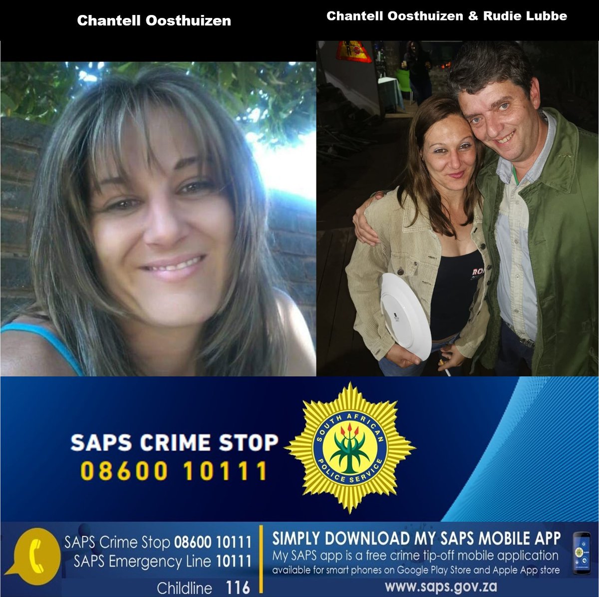 AFRICANDEMOC's tweet image. White Genocide 
Episode 13

RT #sapsGP #SAPS Hercules have obtained warrants of arrest for Rudie Lubbe and Chantelle Oosthuizen (in photos) who are believed to be on the run from the law following the discovery of Jacques Freitag’s body on 01 July 2024.

Lubbe and Oosthuizen are…