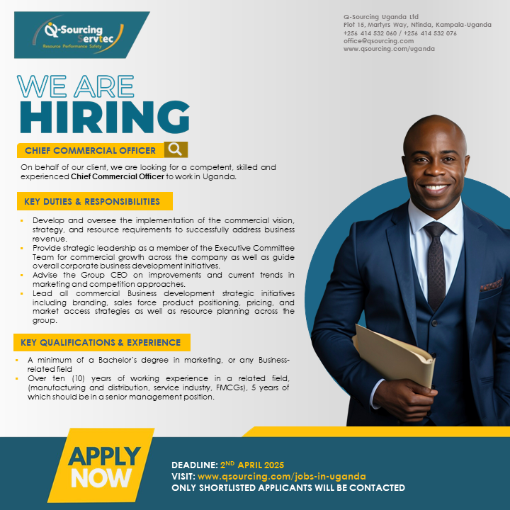 QSLUganda's tweet photo. 🚨 We're hiring in Uganda! Apply for Partner, Vendor Management or Chief Commercial Officer roles. Lead, grow, and make impact. Apply now 👉 https://t.co/GZhjPcWh90 #JobsUG https://t.co/eDkyR4ryRi