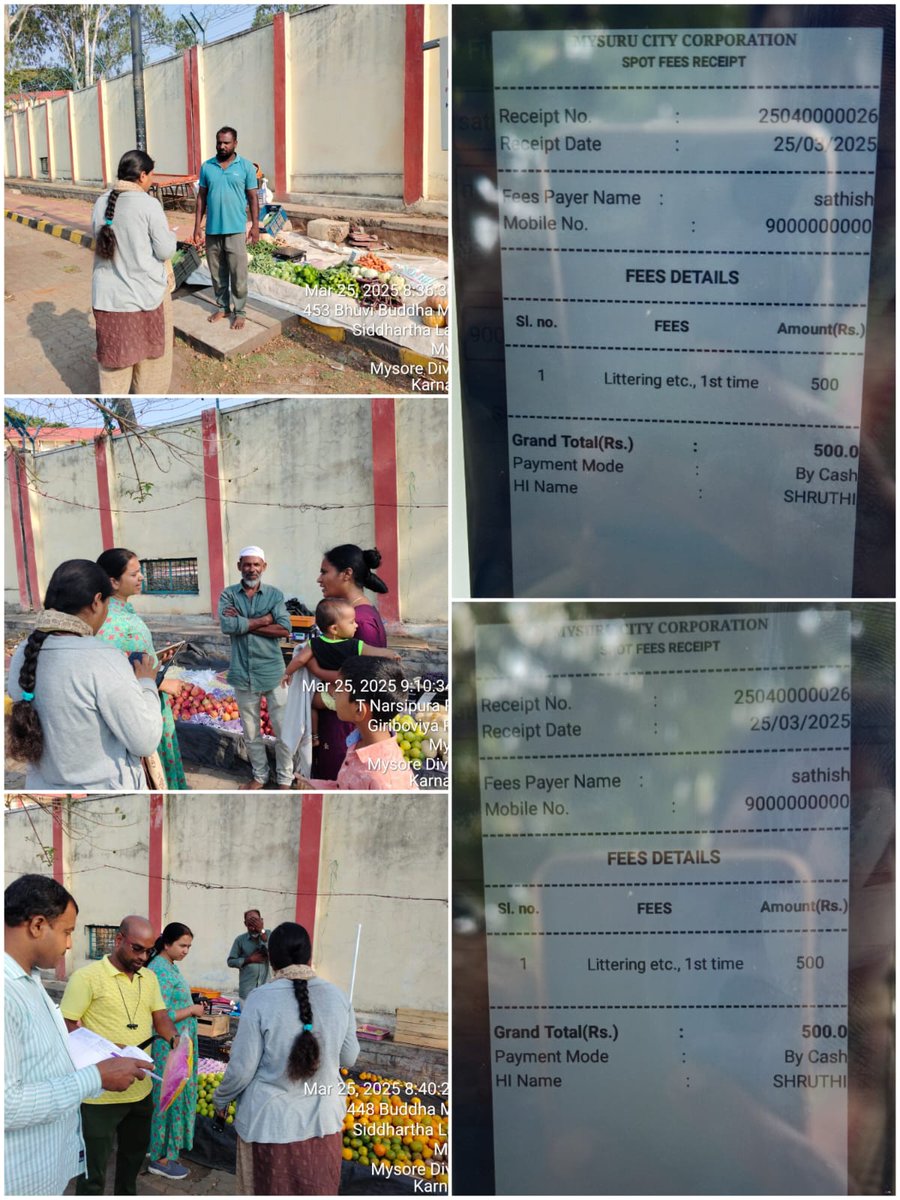 mysurucitycorp's tweet image. ಮೈಸೂರು ಮಹಾನಗರ ಪಾಲಿಕೆಯ ವಲಯ ಕಛೇರಿ-09ರ ವ್ಯಾಪ್ತಿಯಲ್ಲಿ ಬರುವ ವಾರ್ಡ್ ನಂ.39ರಲ್ಲಿ ಪ್ಲಾಸ್ಟಿಕ್ ಬಳಸುತ್ತಿರುವ ಬೀದಿ ಬದಿ ವ್ಯಾಪಾರಿಗಳಿಗೆ ತಲಾ ರೂ.500 ಮತ್ತು 500ಗಳಂತೆ ಒಟ್ಟು 1000/-ದಂಡ ವಿಧಿಸಲಾಗಿದೆ. ಈ ಸಂದರ್ಭದಲ್ಲಿ ಶ್ರೀಮತಿ ಲೋಕೇಶ್ವರಿ, ಪರಿಸರ ಅಭಿಯಂತರರು, ಆರೋಗ್ಯ ನಿರೀಕ್ಷಕರಾದ ಶ್ರೀಮತಿ ಶ್ರುತಿ ಹಾಜರಿದ್ದರು.  #SHS2024