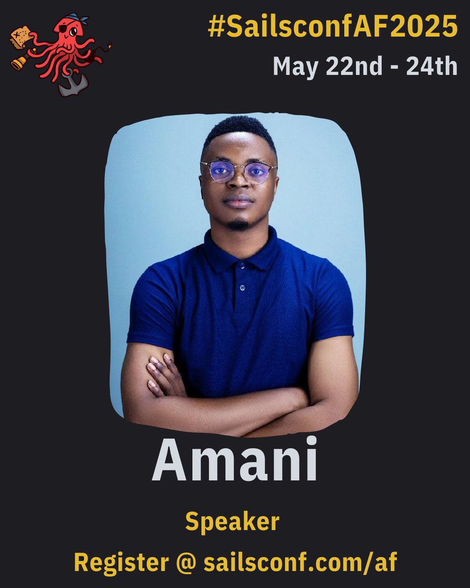 K.O.O x #SailsconfAF2025 (@dominus_kelvin) on Twitter photo Excited to announce <a href="/AmaniKanu/">Amani Kanu</a> as a #SailsconfAf2025 speaker.
He will be giving his talk "Mastering Modern Frontend Performance: Strategies for Faster and More Efficient Web Applications"
Go grab your tickets 🎟️
dub.sh/sailsconf-af Excited to announce <a href="/AmaniKanu/">Amani Kanu</a> as a #SailsconfAf2025 speaker.
He will be giving his talk "Mastering Modern Frontend Performance: Strategies for Faster and More Efficient Web Applications"
Go grab your tickets 🎟️
dub.sh/sailsconf-af