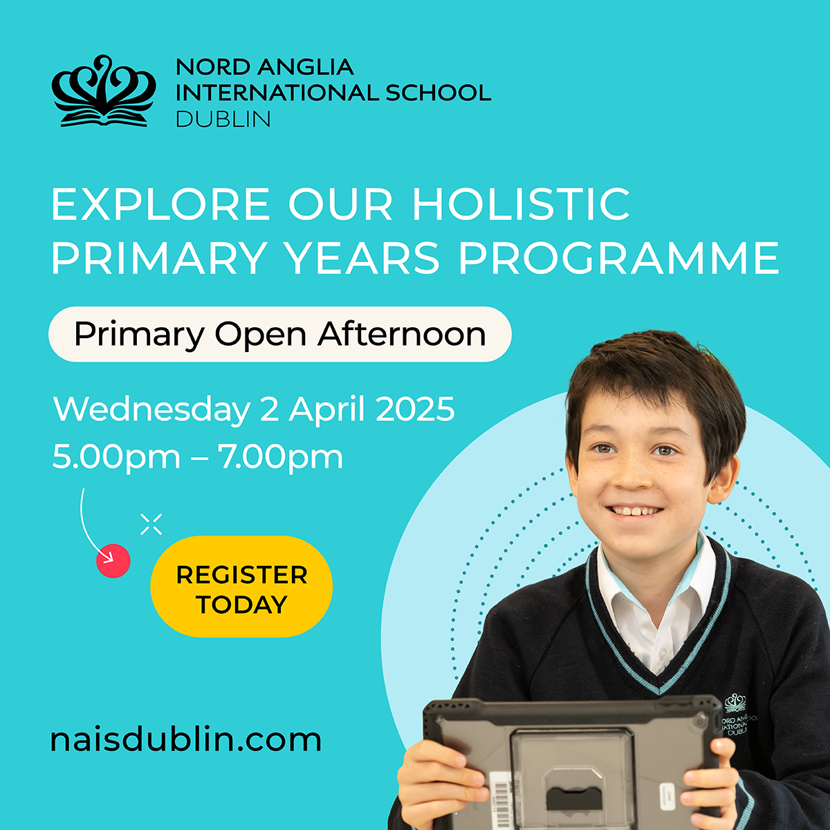 NAISDublin's tweet image. 📢 Join us for our Primary Years Open Afternoon! 🌟
📅 Wednesday 2 April
🕔 5:00- 7:00pm
Come explore our inspiring learning spaces, meet our amazing teachers, and learn about our dynamic curriculum! 🎓✨
shorturl.at/oWEF0