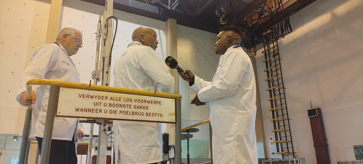 necsa_Ltd's tweet photo. SAFARI-1 60th celebrations underway. @MOEE_ZA Dr Kgosientsho Ramokgopa and Board Chairperson Mr David Nicholls talking to the SABC about the significance of the celebration. @DMRE_ZA
#DMRE #IAEA #iThembaLABS #AFCONE #NuMeRI #NecsaGroup https://t.co/UOjyDg8FhY