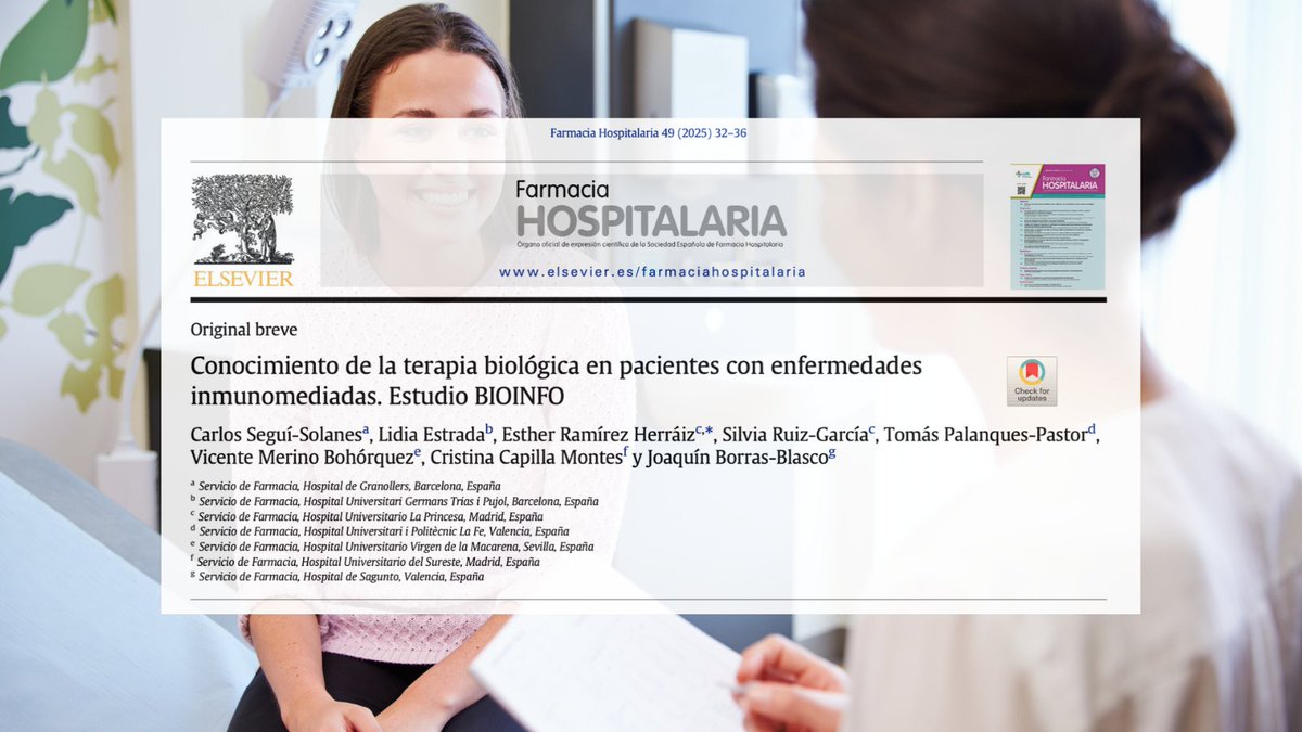 Farmacia Hospitalaria (@farm_hosp) on Twitter photo Conocimiento de la terapia biológica en pacientes con enfermedades inmunomediadas. Estudio BIOINFO <a href="/gteii_sefh/">GTEII-SEFH</a> revistafarmaciahospitalaria.es/es-conocimient… Conocimiento de la terapia biológica en pacientes con enfermedades inmunomediadas. Estudio BIOINFO <a href="/gteii_sefh/">GTEII-SEFH</a> revistafarmaciahospitalaria.es/es-conocimient…