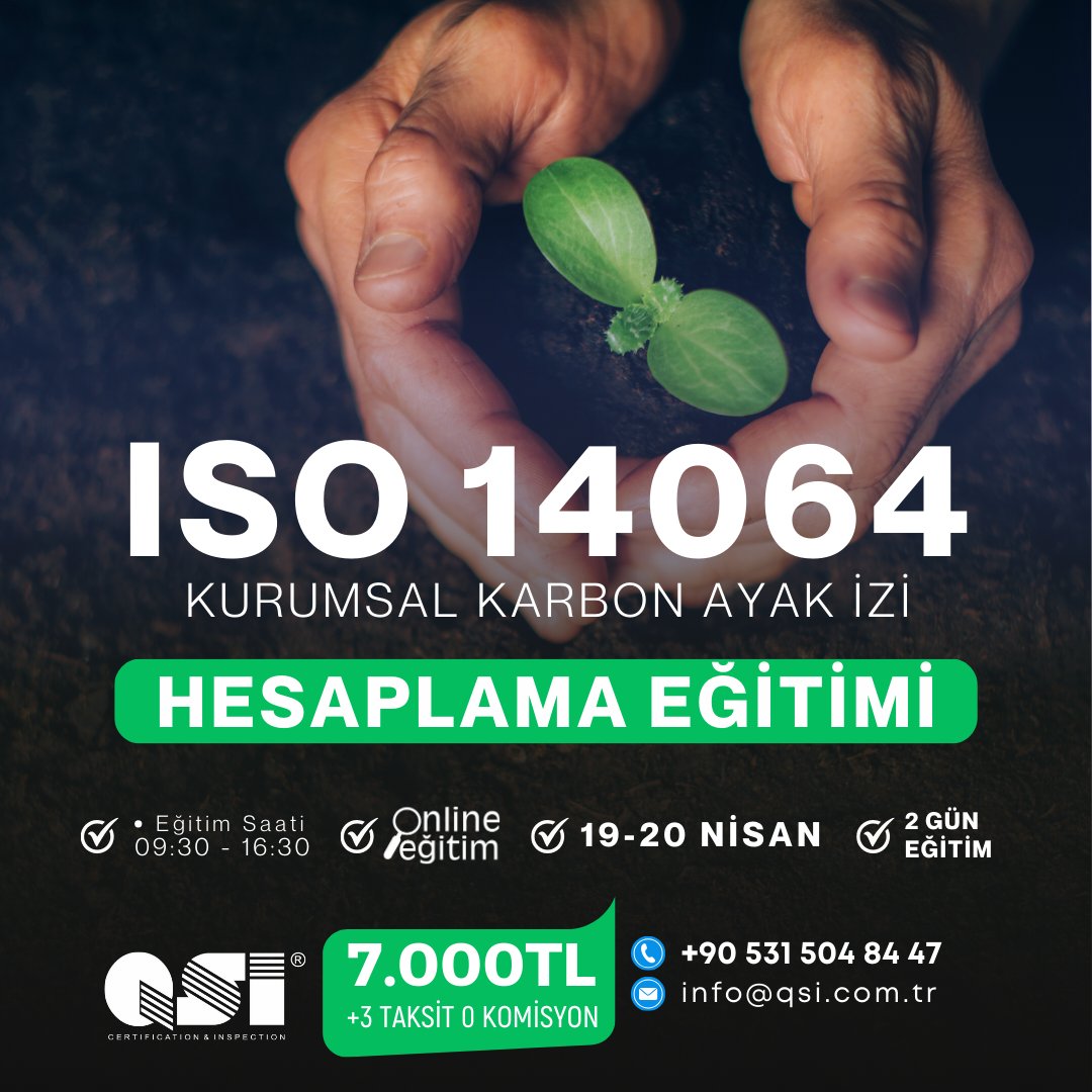 ISO 14064 Kurumsal Karbon Ayak İzi Hesaplama Eğitimi (2 Gün)  Bu eğitim, işletmelerin ISO 14064 standardına uygun olarak karbon ayak izini hesaplamasını ve yönetmesini sağlamayı amaçlamaktadır.   ISO 14064 standardının kategori kavramı Kurumsal raporlama prensipleri Karbon ayak