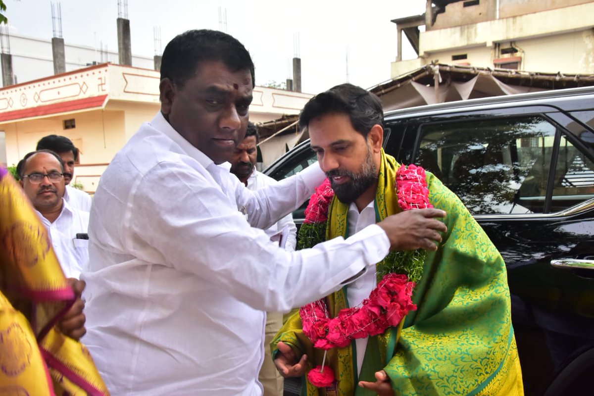 Participated in the District Preparatory Meeting of "Jai Bapu, Jai Bhim, Jai Samvidhan" held with the mandal presidents of Vikharabad District at Saketh Nagar, Vikarabad along with DCC President and Pargi MLA Ram Mohan Reddy Ji and other senior leaders.