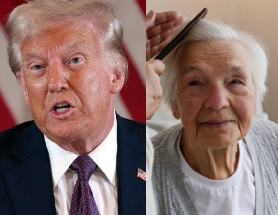 skypromusic's tweet photo. Dear President @realDonaldTrump . 
I have read that you want to ban ‘non-gender-conforming’ hairstyles. 
I would like to emphatically point out to you that YOU YOURSELF wear the hairstyle of my grandmother Käthe from Grevenbroich and I urge you to give up this feminine hairstyle IMMEDIATELY, or to wear flowered kitchen aprons from now on. 

Proof photo👇