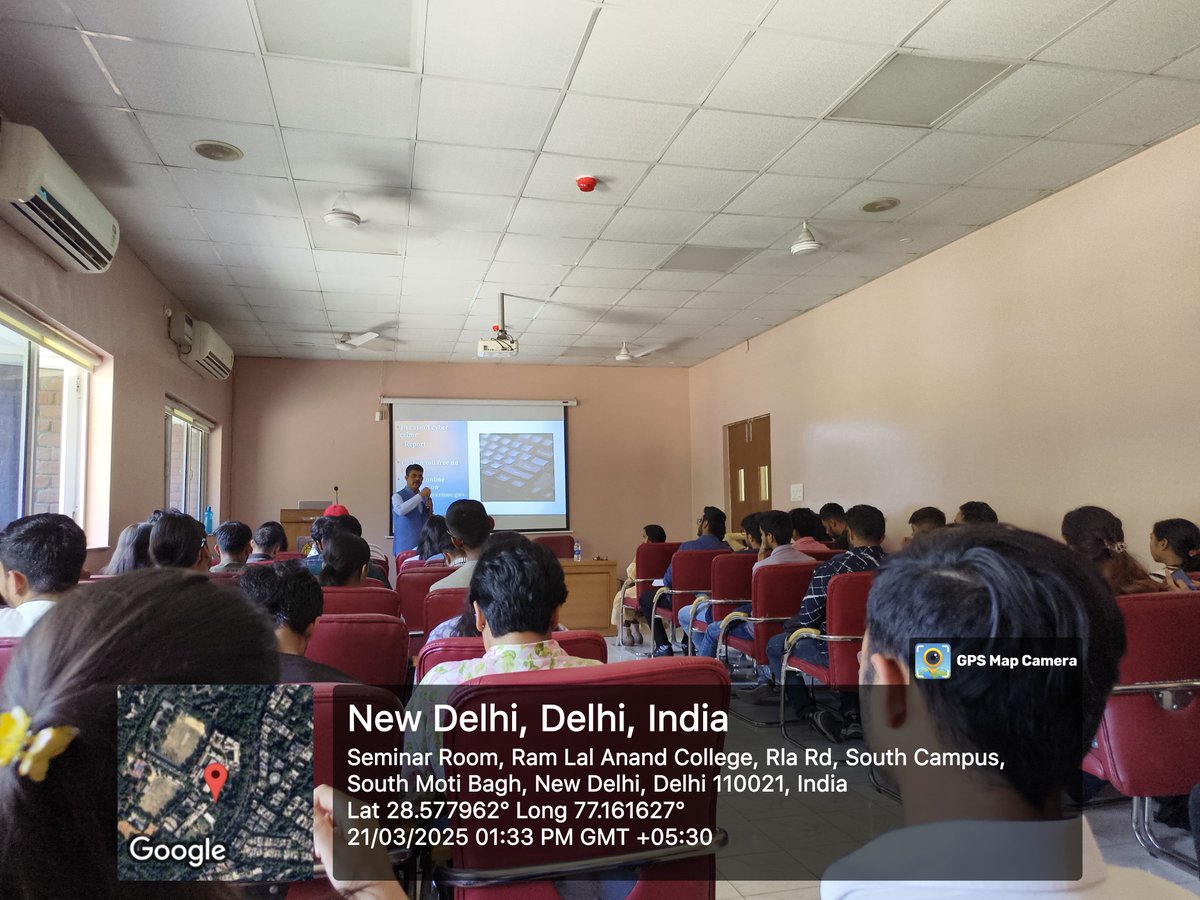 DCP_IFSO's tweet image. A Cyber Awareness session has been conducted by the cyber crime unit, IFSO, Special Cell at the Ram Lal Anand College, South Delhi. #delhipolice