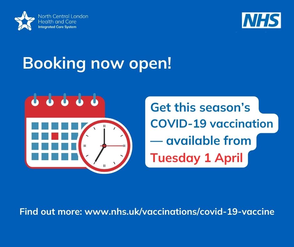 This season’s COVID-19 vaccination is available from Tuesday 1 April. 

Stay protected — find a pharmacy near you offering the vaccine.

Check if you are eligible and book your appointment today 🗓️ ➡️ orlo.uk/94qjF

#Barnet #Camden #Enfield #Haringey #Islington
