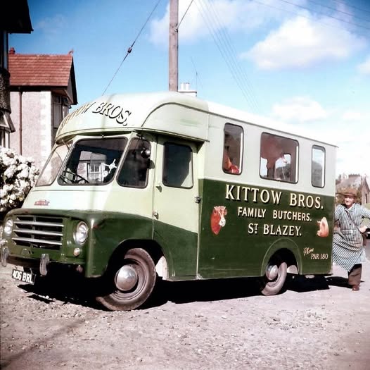 This is my Papa, Joe Kittow. He was a familiar sight in our area, handing out our famous hog's pudding to kids on his travels in his mobile shop. This photo was taken at St Blazey in the 60s.

We're the latest generation of the family at Kilhallon Farm supplying meats since 1880.