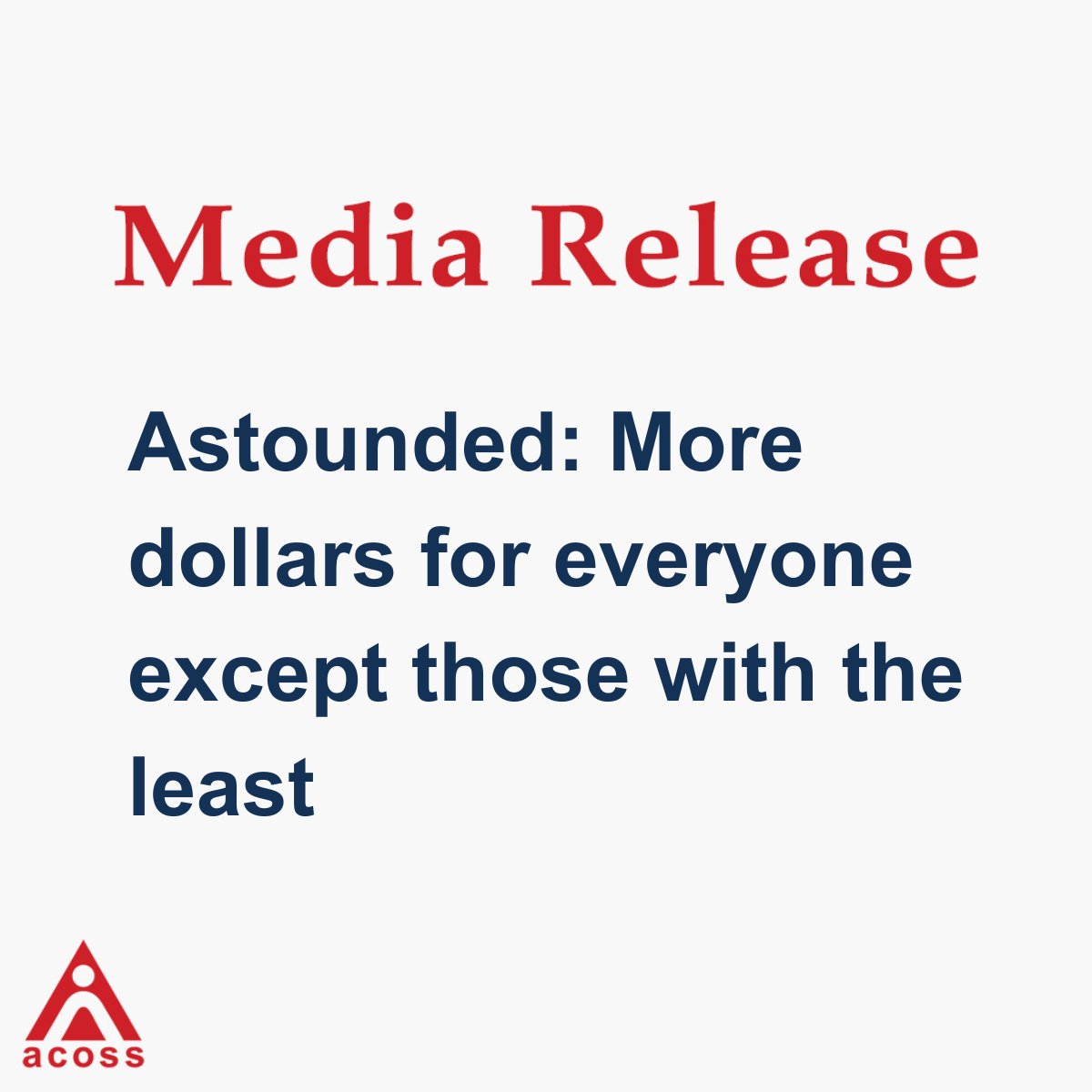 ACOSS's tweet photo. ACOSS response to tonight's Federal Budget announcement: https://t.co/98zfvrs3FZ https://t.co/8rAJBYTeww