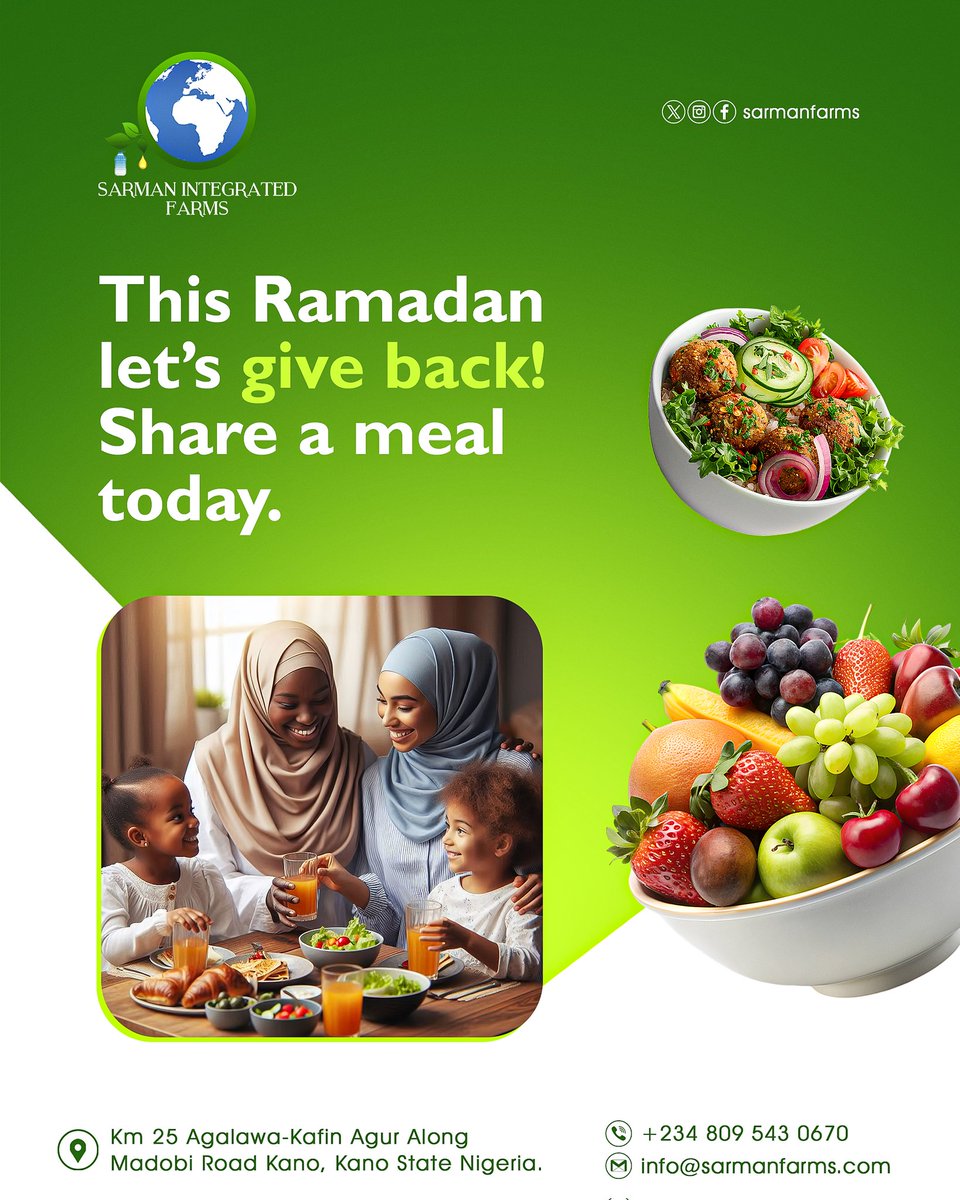 sarmanfarms's tweet photo. Ramadan, let’s give back! 🥖🥚 Share a meal today. #RamadanCharity https://t.co/UaiGOaAqcL
