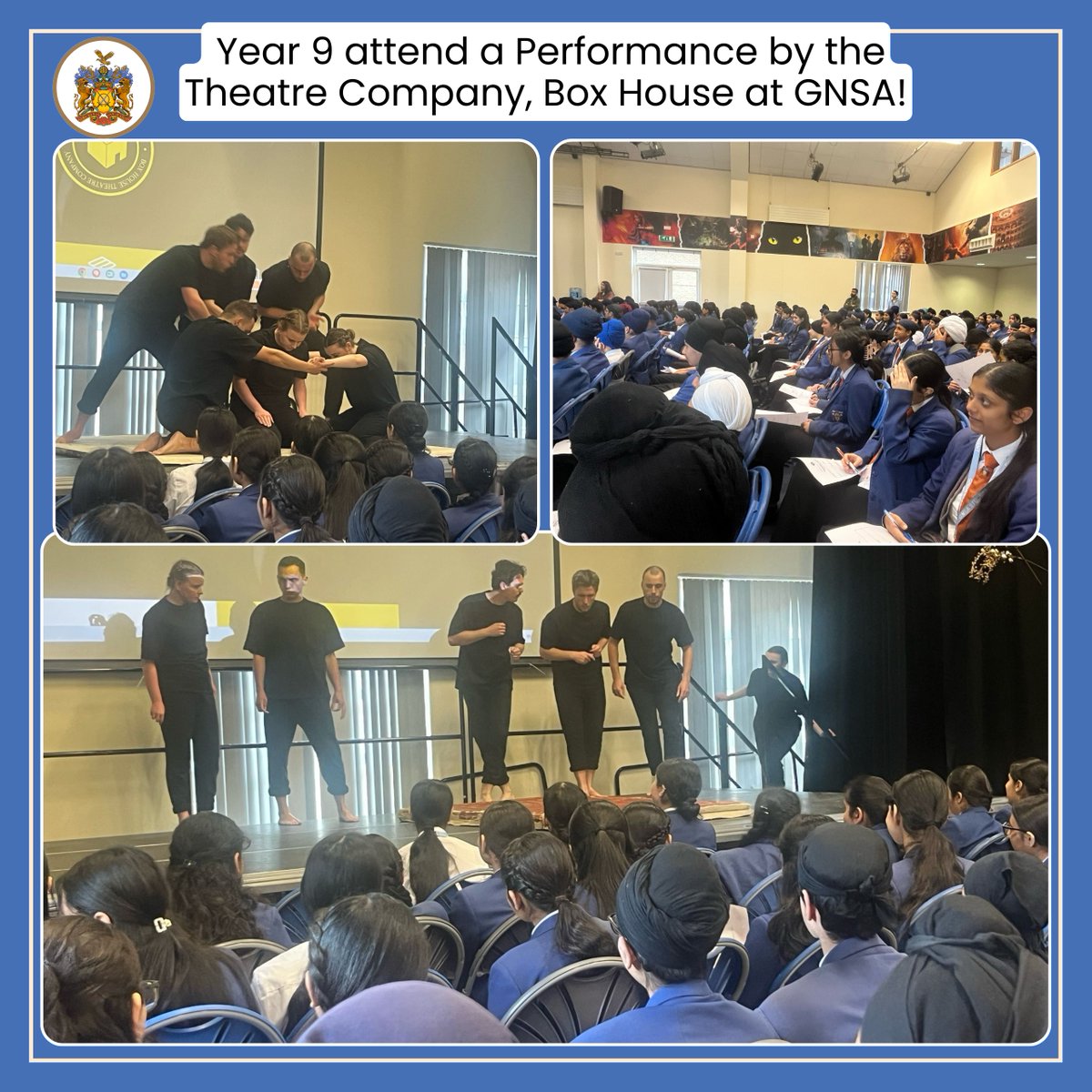 Our Year 9 students had an amazing experience watching a performance by the visiting Theatre Company, Box House!  The show was engaging, thought-provoking, and a fantastic opportunity to see live theatre in action. A big thank you to Box House 🎬👏 

#LiveTheatre #BoxHouse