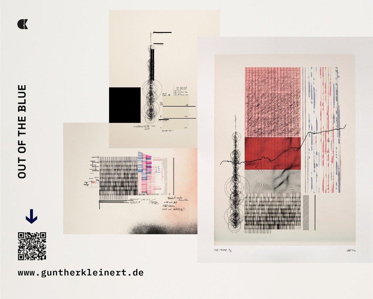 monotonstereo's tweet image. Excited to be part of the #OutOfTheBlue exhibition at #RobotronKantine Dresden Organized by @kunsthausdresden

In collabo with the jazz-loop duo #olicíamusic I created a drawing that deconstructs their song into a visual score. It also features AR  animations
 #GenerativeArt