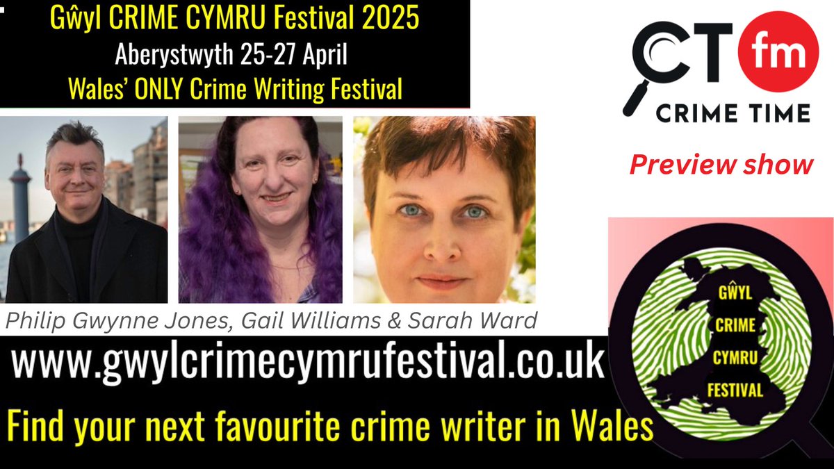 New <a href="/GwylCrimeFest/">GŵylCrimeCymruFestival</a> preview show
podfollow pod.fo/e/2bdb51 apple.co/3znb7b5 <a href="/Ronnie__Turner/">Ronnie Turner</a> <a href="/LJShepherdwords/">L.J. Shepherd</a> <a href="/mariwriter/">Mari Hannah</a> <a href="/claremackint0sh/">Clare Mackintosh</a> <a href="/MarkBillingham/">Mark Billingham</a>