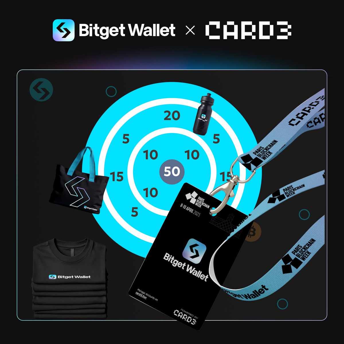 <a href="/ParisBlockWeek/">Paris Blockchain Week</a> is around the corner 🇫🇷🔥

We’ll be at Booth 47 with Stack Your Crypto Gains game — throw some rings, have fun, and win epic Bitget prizes💰🎯

🚨 Bonus twist: Our partner <a href="/card3_ai/">Card3</a> is bringing next-level phygital experiences to the Bitget community—Tap, Connect &amp;
