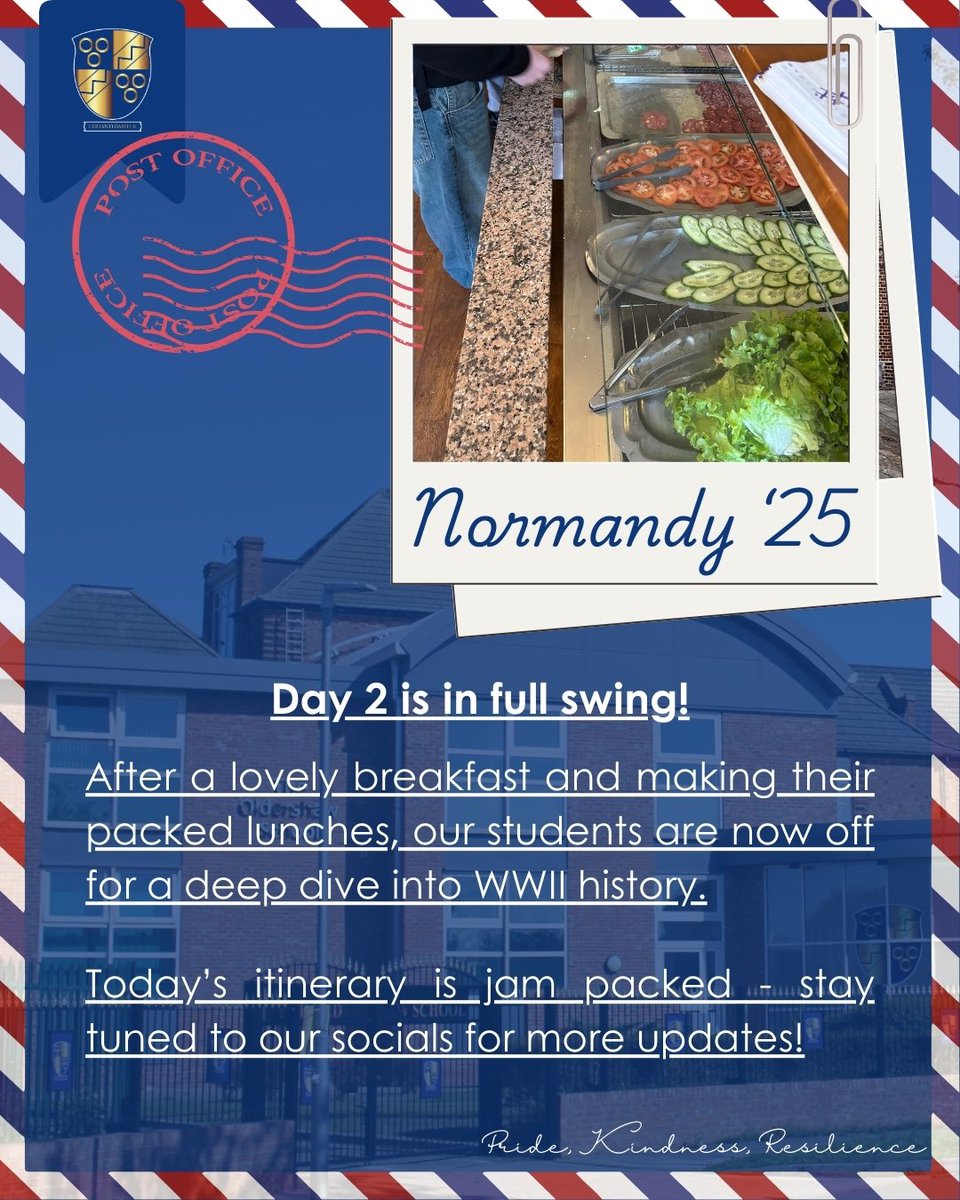 Normandy Update! 📢🇫🇷

Today’s itinerary includes:

🎥 360° Cinema
🏛️ D-Day Landings Museum
🇺🇸 American Cemetery
🪖 Seeing where the US rangers scaled the cliffs onto the beaches 

#Normandy #OldershawSchool