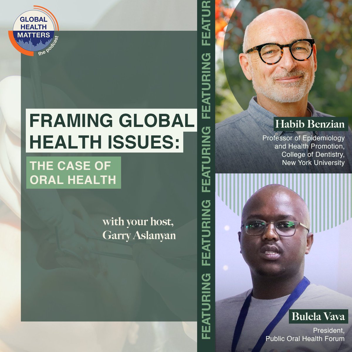 TDR (@tdrnews) on Twitter photo Our latest #GlobalHealthMatters episode explores which factors determine and shape the global health agenda, through the lens of oral health. <a href="/GarryAslanyan/">Dr Garry Aslanyan</a> discusses this with Habib Benzian (<a href="/NYUDental/">NYU Dentistry</a>) & Bulela Vava (<a href="/POHF_SA/">Public Oral Health Forum</a>). 👉 tinyurl.com/GHM-E45 Our latest #GlobalHealthMatters episode explores which factors determine and shape the global health agenda, through the lens of oral health. <a href="/GarryAslanyan/">Dr Garry Aslanyan</a> discusses this with Habib Benzian (<a href="/NYUDental/">NYU Dentistry</a>) & Bulela Vava (<a href="/POHF_SA/">Public Oral Health Forum</a>). 👉 tinyurl.com/GHM-E45