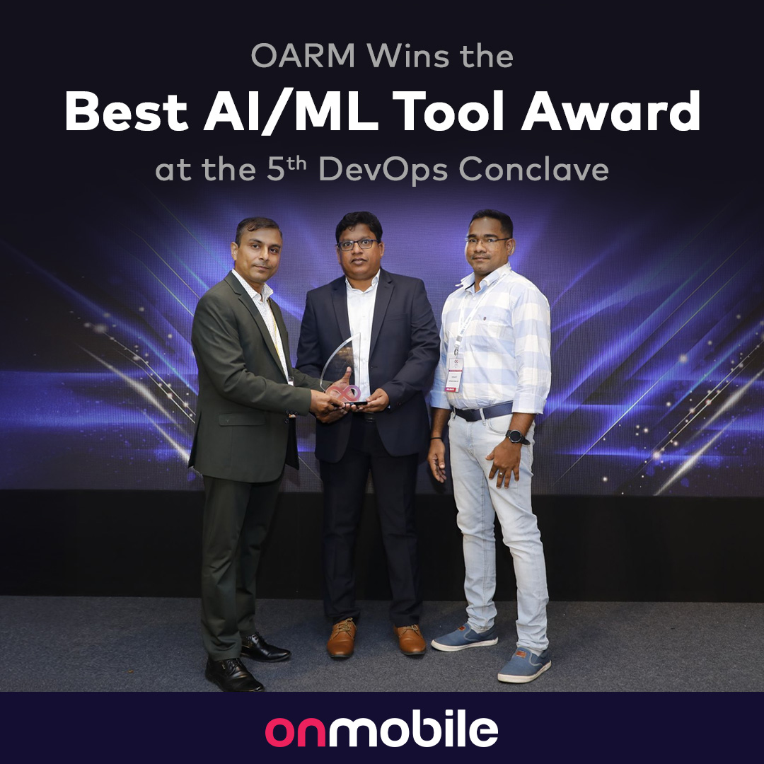 OnMobileGlobal's tweet image. Exciting News!!!
We’ve added another feather to our proverbial cap as our AI/ML automation tool, 𝐎𝐀𝐑𝐌, won the Best AI & ML-Based Automation Tool award at the 5th Edition DevOps Conclave in Bangalore.
#DevOpsAwards #FutureOfDevOps #Coding #Developer #ubsforums