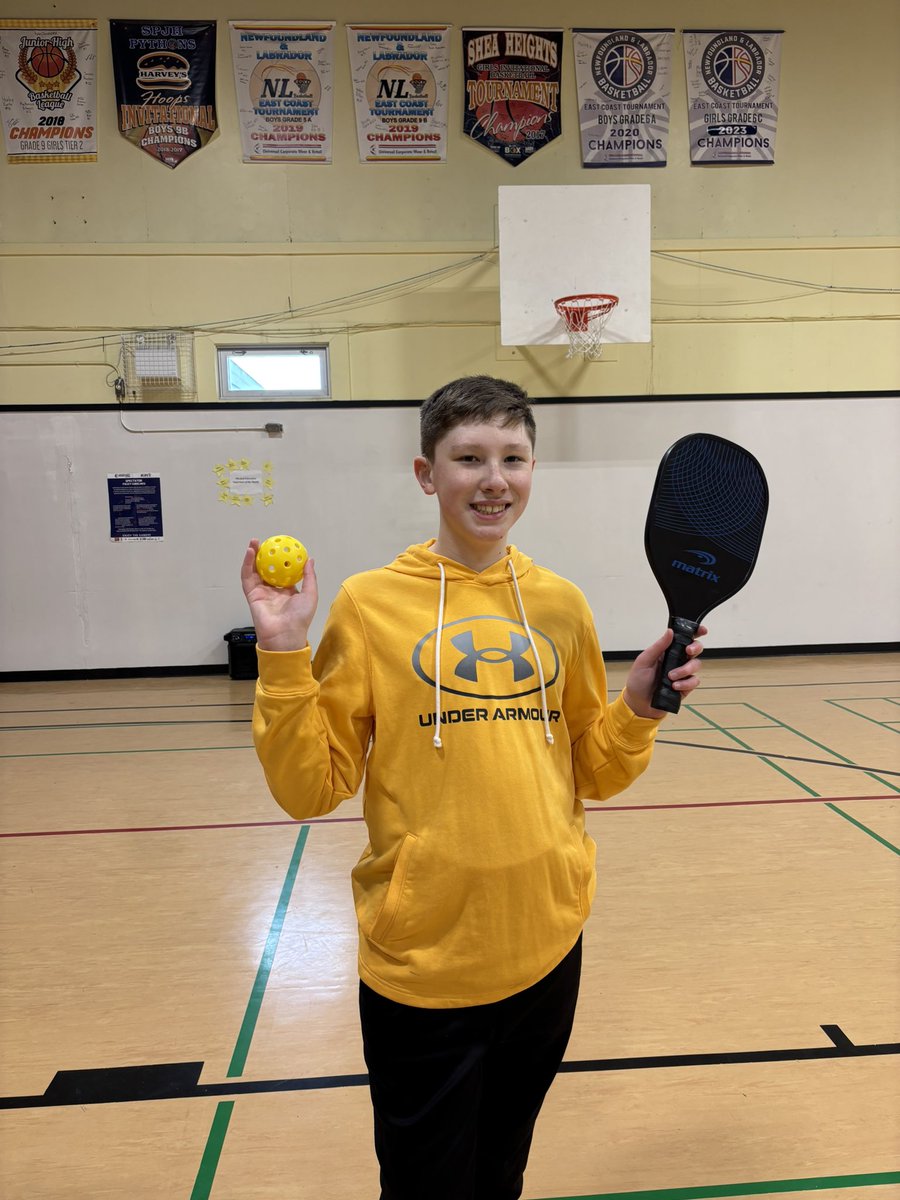 My awesome pickleball partner for grade 7 PE!