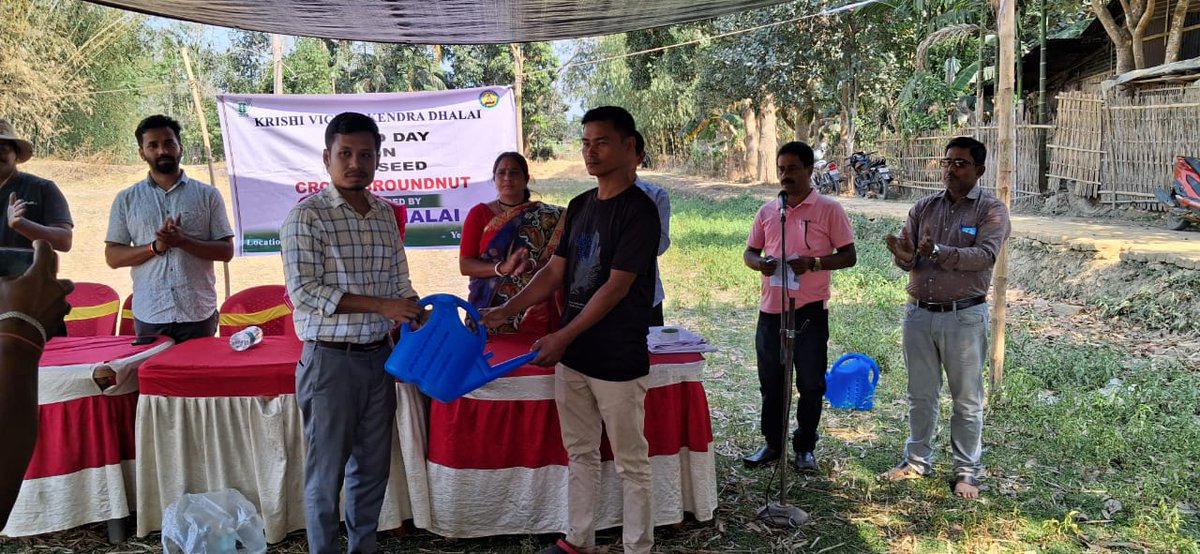 A field day on Oil seed Ground Nut has been organised by KVK Dhalai at Halhuli G.P. of Dhalai, Tripura.
<a href="/AgriGoI/">Agriculture INDIA</a> <a href="/icarindia/">Indian Council of Agricultural Research.</a> <a href="/agritripura/">Department of Agriculture and Farmers Welfare</a> <a href="/AtariVii/">ICAR-ATARI Zone-VII Shillong</a> <a href="/DrManikSaha2/">Prof.(Dr.) Manik Saha</a> <a href="/RatanLalNath1/">Ratan Lal Nath</a>