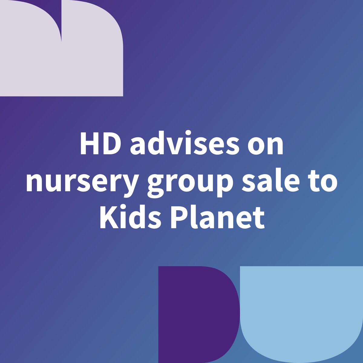 We're delighted to have advised the shareholders of Perfect Start Nurseries, an eight-setting childcare provider in the South East, on their sale to Kids Planet, one of the UK’s largest day nursery groups.
Read more: bit.ly/4l4LQLY