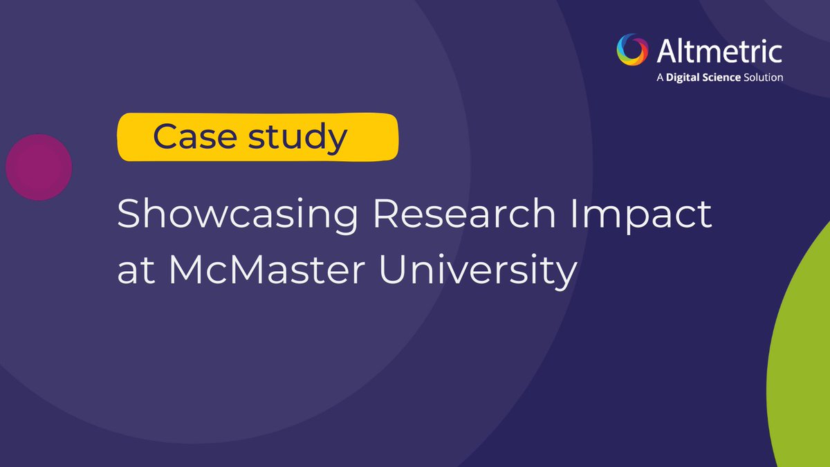 Altmetric (@altmetric) on Twitter photo Discover how <a href="/McMasterU/">McMaster University</a> used Altmetric & Dimensions to blend data into compelling narratives that showcase research influence across academia, society & policy. 💡
Read the case study: ow.ly/sGRi50Vm8FV Discover how <a href="/McMasterU/">McMaster University</a> used Altmetric & Dimensions to blend data into compelling narratives that showcase research influence across academia, society & policy. 💡
Read the case study: ow.ly/sGRi50Vm8FV