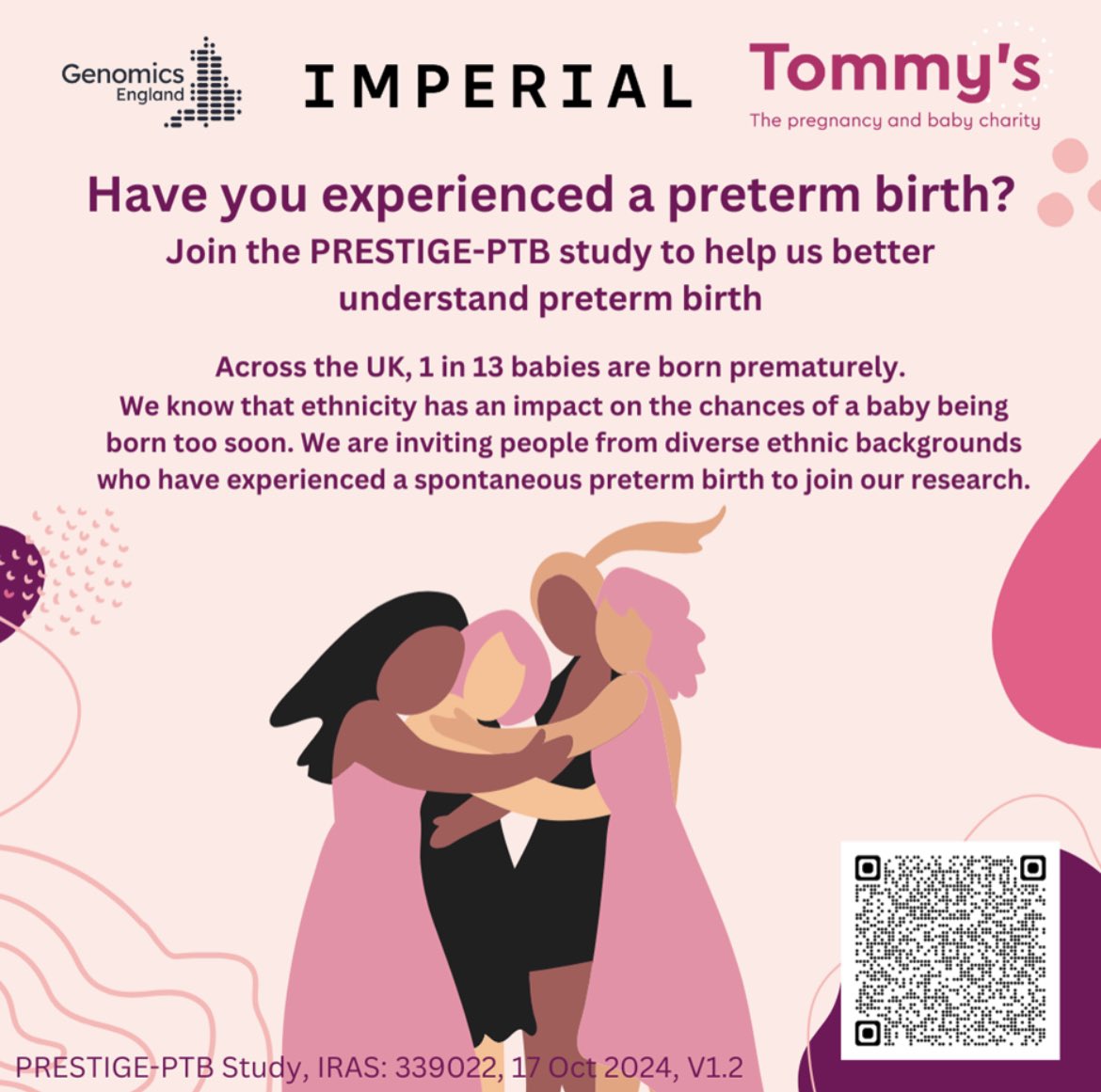 WHRC Imperial College, London (@whrcimp) on Twitter photo Was your baby born early?
You may be eligible for the PRESTIGE-PTB study! Your experience could help us better understand the genetic causes of preterm birth.
Find more information and our referral form here!
➡️ imperial.ac.uk/metabolism-dig…
<a href="/GenomicsEngland/">Genomics England</a> <a href="/tommys/">Tommy's</a> <a href="/ImperialNHS/">Imperial NHS 💙</a> Was your baby born early?
You may be eligible for the PRESTIGE-PTB study! Your experience could help us better understand the genetic causes of preterm birth.
Find more information and our referral form here!
➡️ imperial.ac.uk/metabolism-dig…
<a href="/GenomicsEngland/">Genomics England</a> <a href="/tommys/">Tommy's</a> <a href="/ImperialNHS/">Imperial NHS 💙</a>