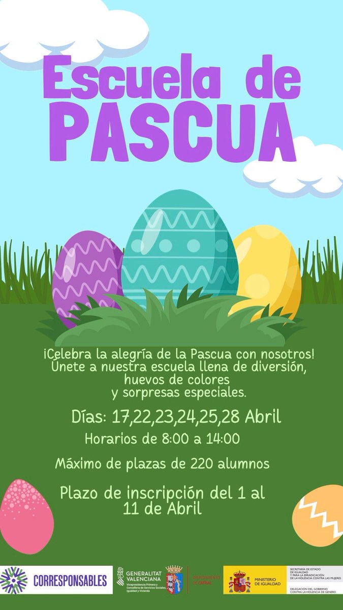 📌 Escuela de pascua 
📅  El plazo de inscripción es del 1 al 11 de abril
+ info: catral.es/escuela-de-pas…