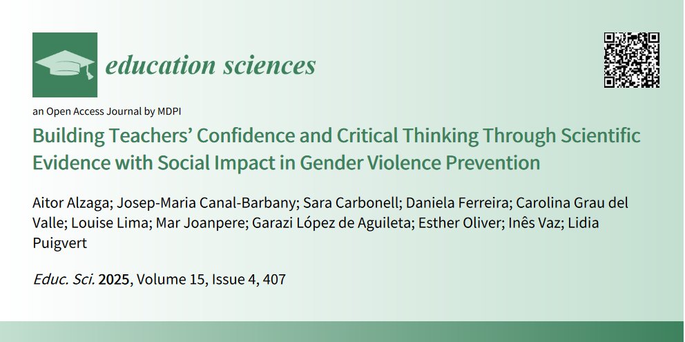teachxevidence's tweet image. 🆕Paper published🆕
With Scientific Evidence with Social Impact, participant teachers feel more confident and better equipped with arguments to dismantle existing hoaxes related to gender violence prevention. @EducSci_MDPI #TeachXevidence
Read more: mdpi.com/2227-7102/15/4…