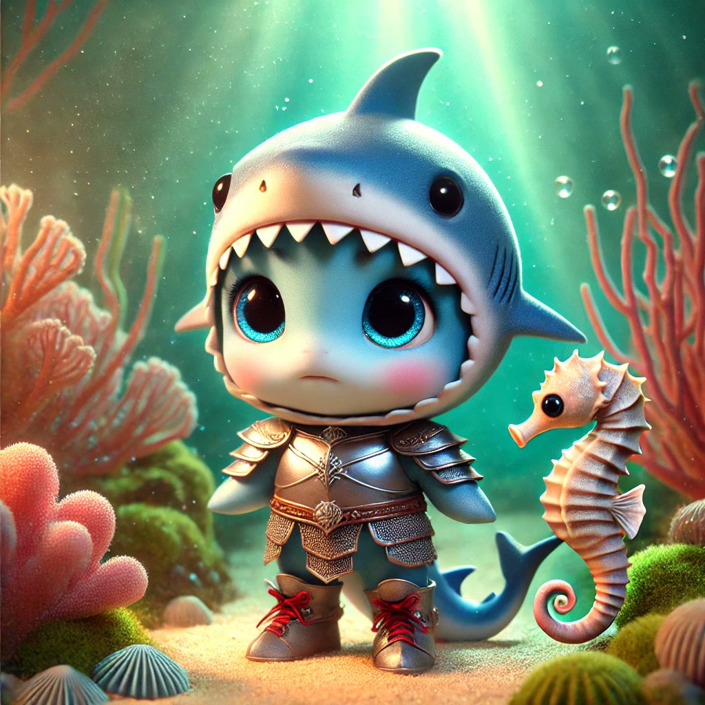 SharkConquerant's tweet photo. 🍼⚔️ Léonora, fille de Shark le Conquérant.
Taille mini, regard maxi.
Armure polie, bottines rouges lacées.
Elle ne mord pas encore… mais elle fixe avec autorité.
#PrincesseDesAbysses #MiniShark #LigneDeMordre https://t.co/JOkmE6irc1