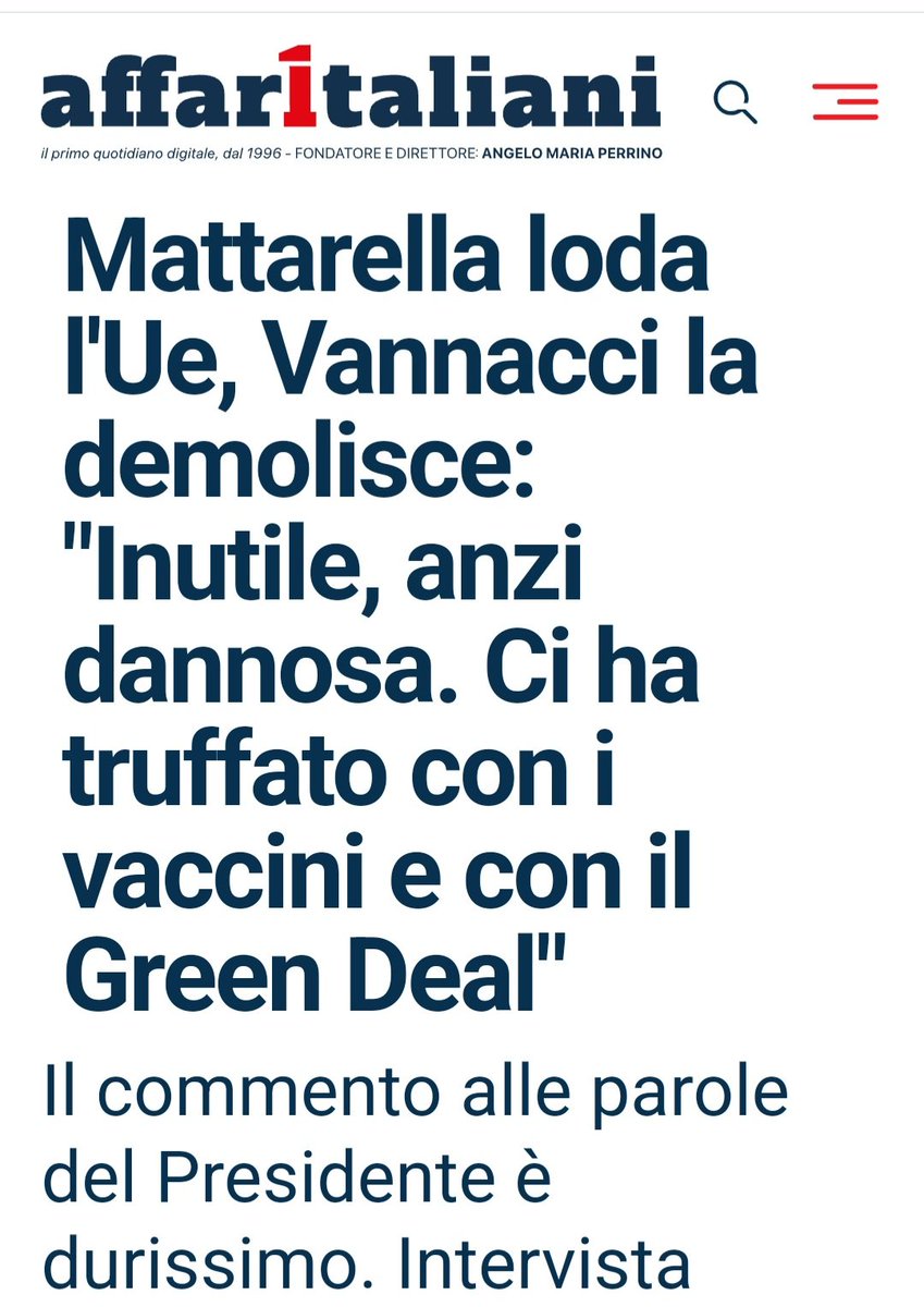 ROBERTO VANNACCI 
"Un'Europa che ha spalancato le porte all'immigrazione illegale, all'Islam, alla delinquenza e che ha esaurito ogni diritto sociale, conquistato col sangue ed il sudore dei nostri padri, volendoli estendere a tutti i disperati della terra purché non fossero