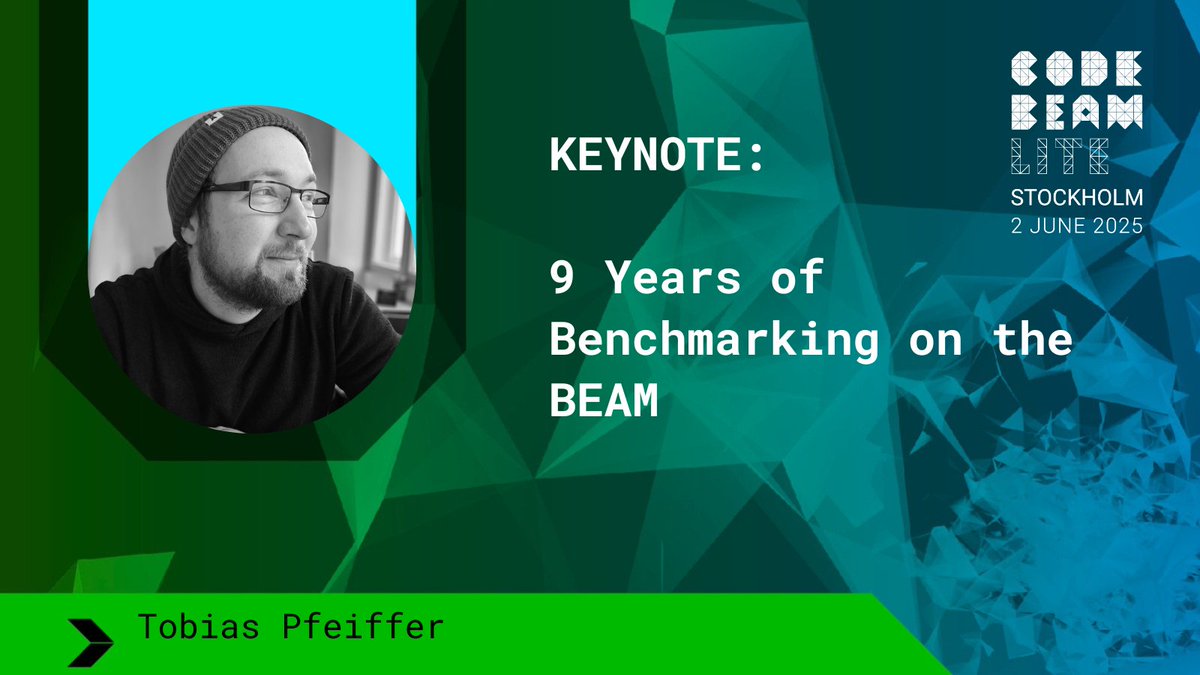 Code BEAM (@codebeamio) on Twitter photo Join <a href="/PragTob/">Tobias Pfeiffer</a> at Code BEAM Stockholm as he shares 9 years of Benchee insights, BEAM performance tips, and open-source lessons. Don’t miss this deep dive—register now!
codebeamstockholm.com/keynotes/Bench… Join <a href="/PragTob/">Tobias Pfeiffer</a> at Code BEAM Stockholm as he shares 9 years of Benchee insights, BEAM performance tips, and open-source lessons. Don’t miss this deep dive—register now!
codebeamstockholm.com/keynotes/Bench…