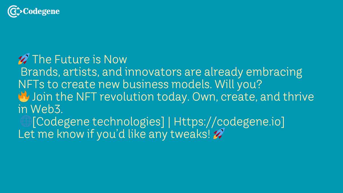 CodegeneS's tweet image. NFT&apos;s and Digital Ownership -The future of digital assets and creators !! #codegene