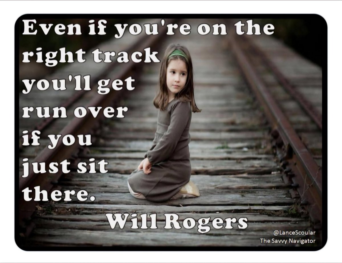 LanceScoular's tweet photo. 🚆 Even if you're on the right track, you'll get run over if you just sit there.
Will Rogers
#righttrack #progress https://t.co/gJdapvRfA0
